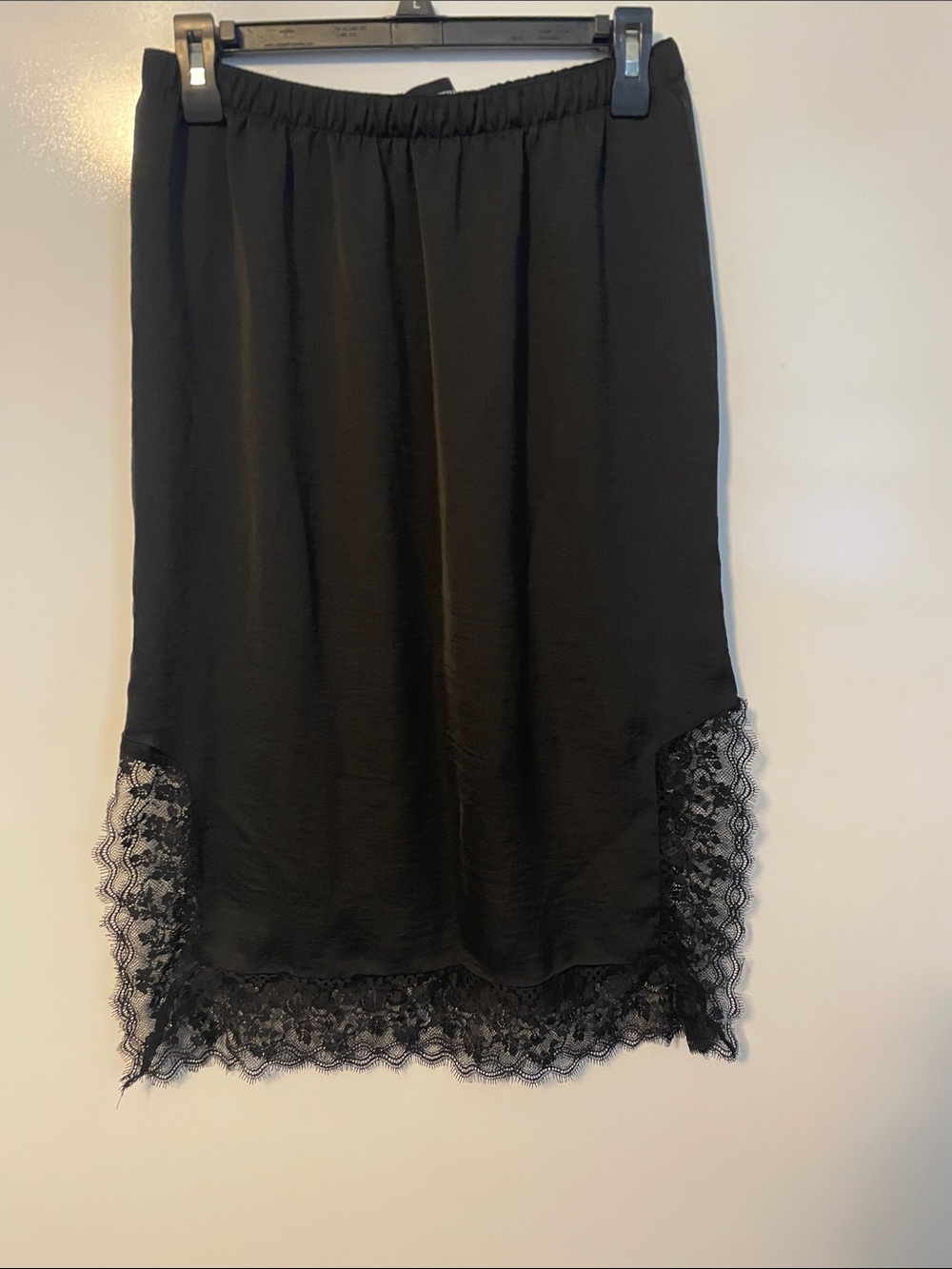 Who What Wear Black Lined Lace Slip Skirt Size Medium